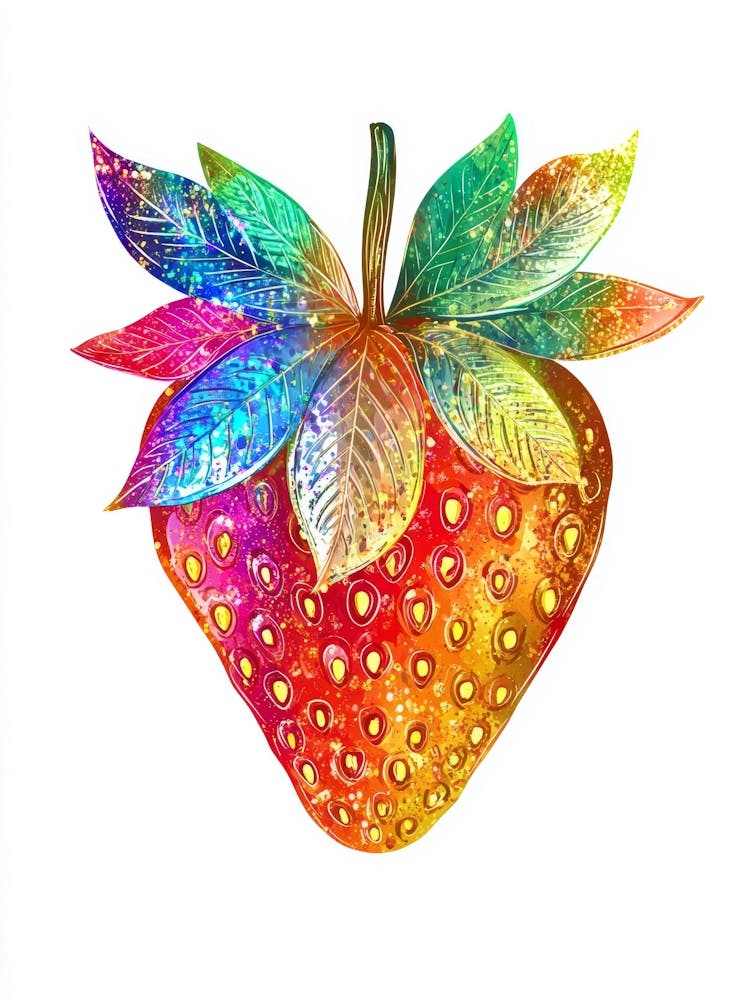 Strawberry Watercolor Painting