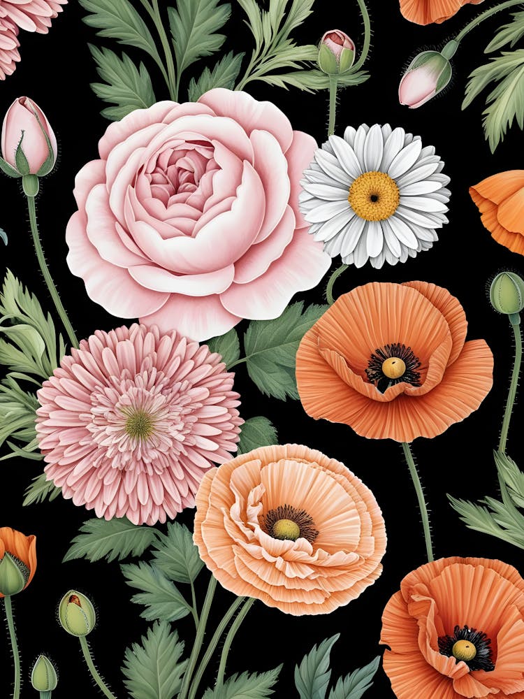Seamless Pattern With Flowers 8