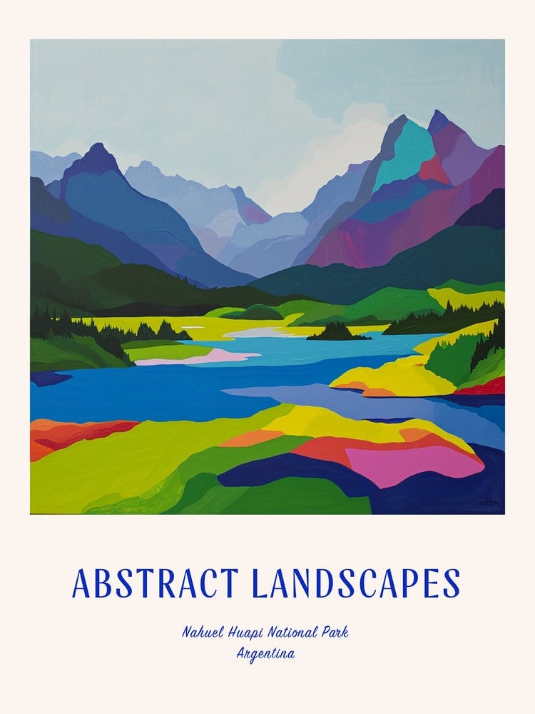 Colourful Abstract Nahuel Huapi National Park Argentina 2 Poster Blue