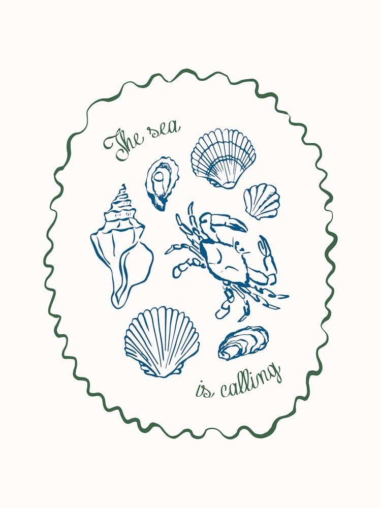 The Sea is Calling Beach Poster