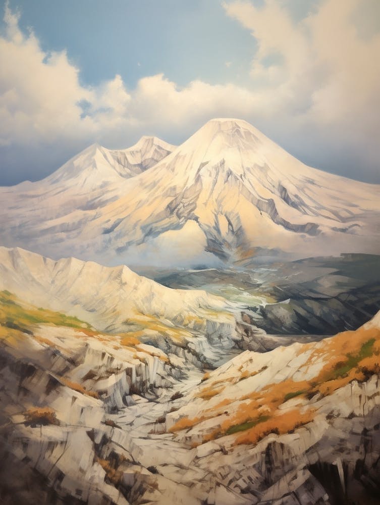 Mount St Helens Usa 1 Mountain Painting