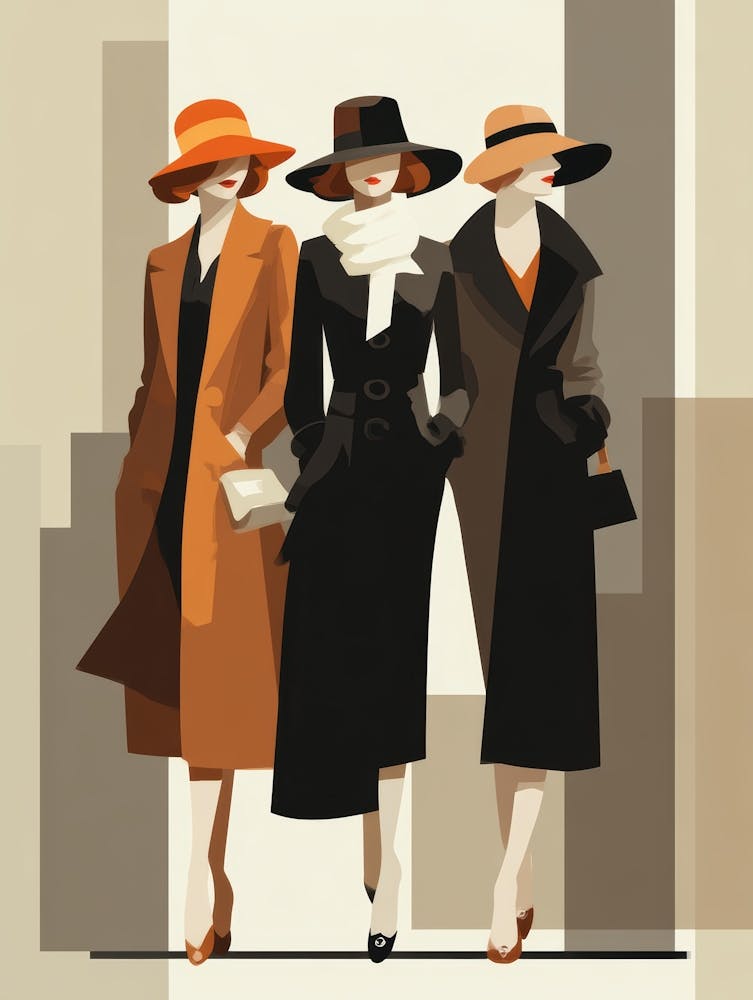Drei Frauen mit Hüten 2