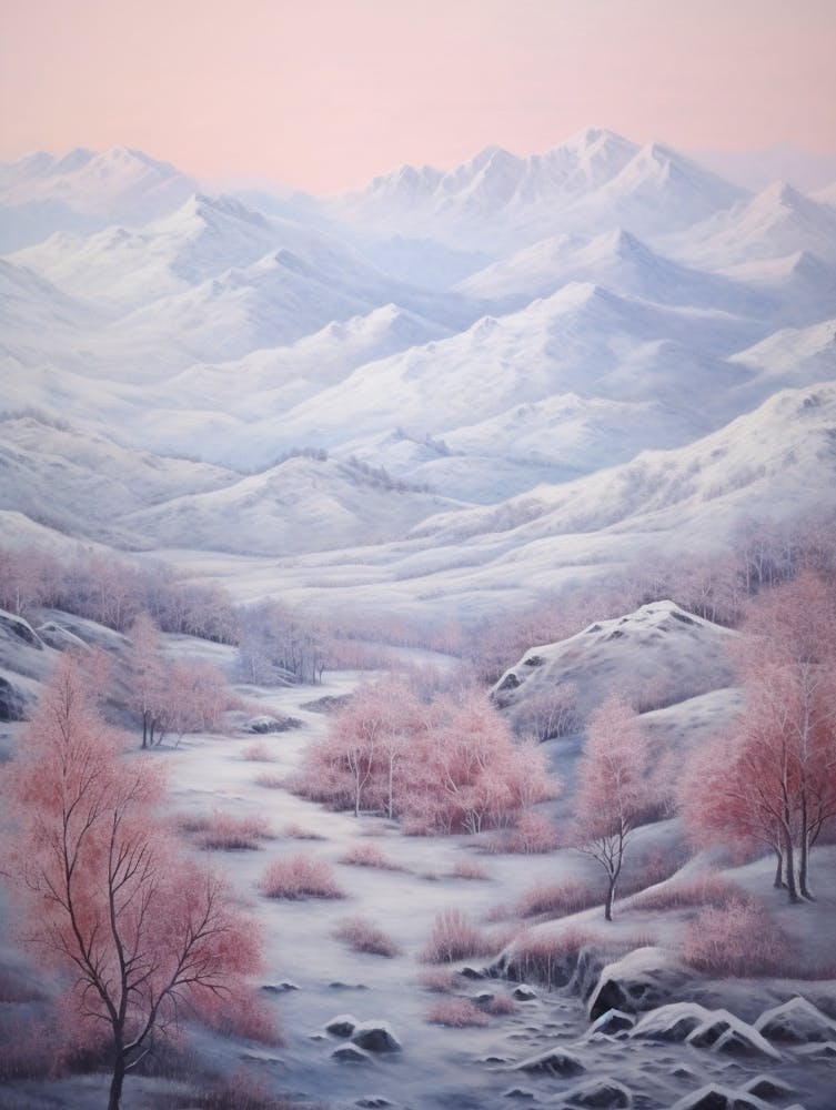 Dreamy Winter Painting Denali National Park United States 1