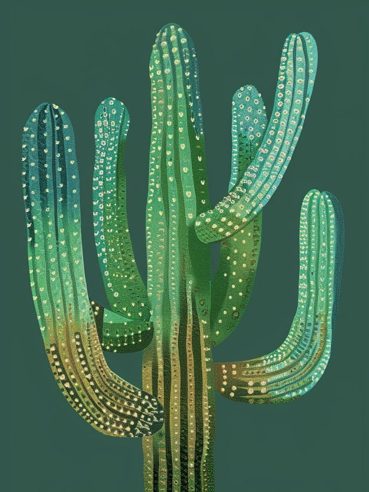 Peyote Cactus Minimalist Abstract Illustration 3