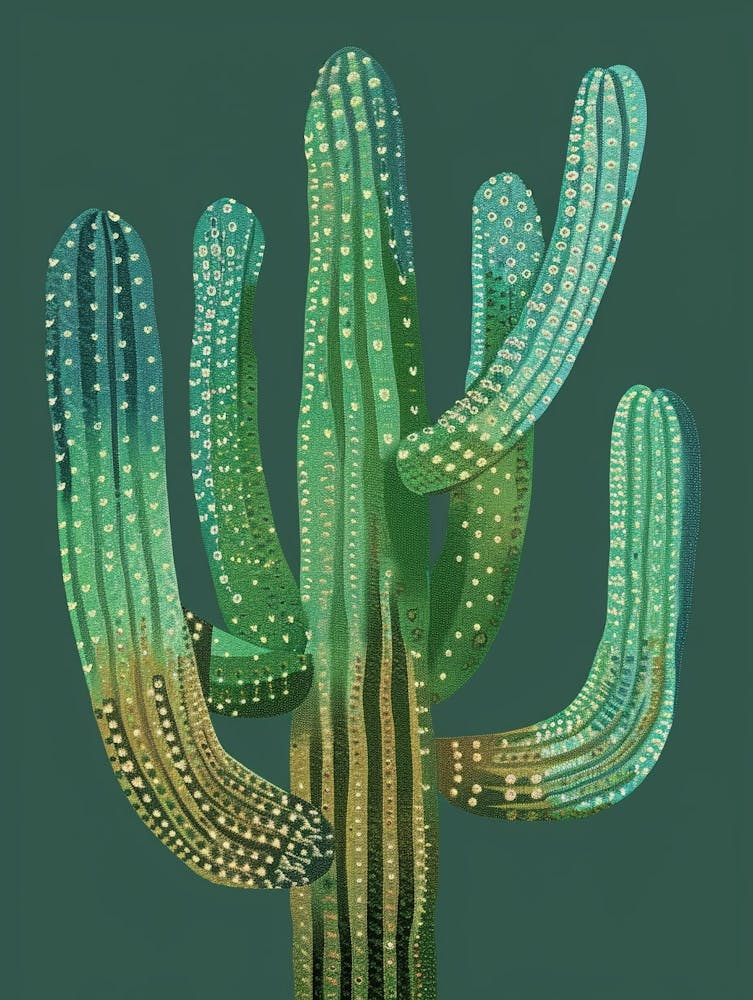 Peyote Cactus Minimalist Abstract Illustration 3