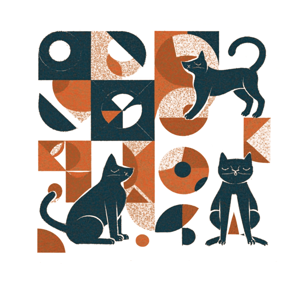 Cats And Geometric Shapes