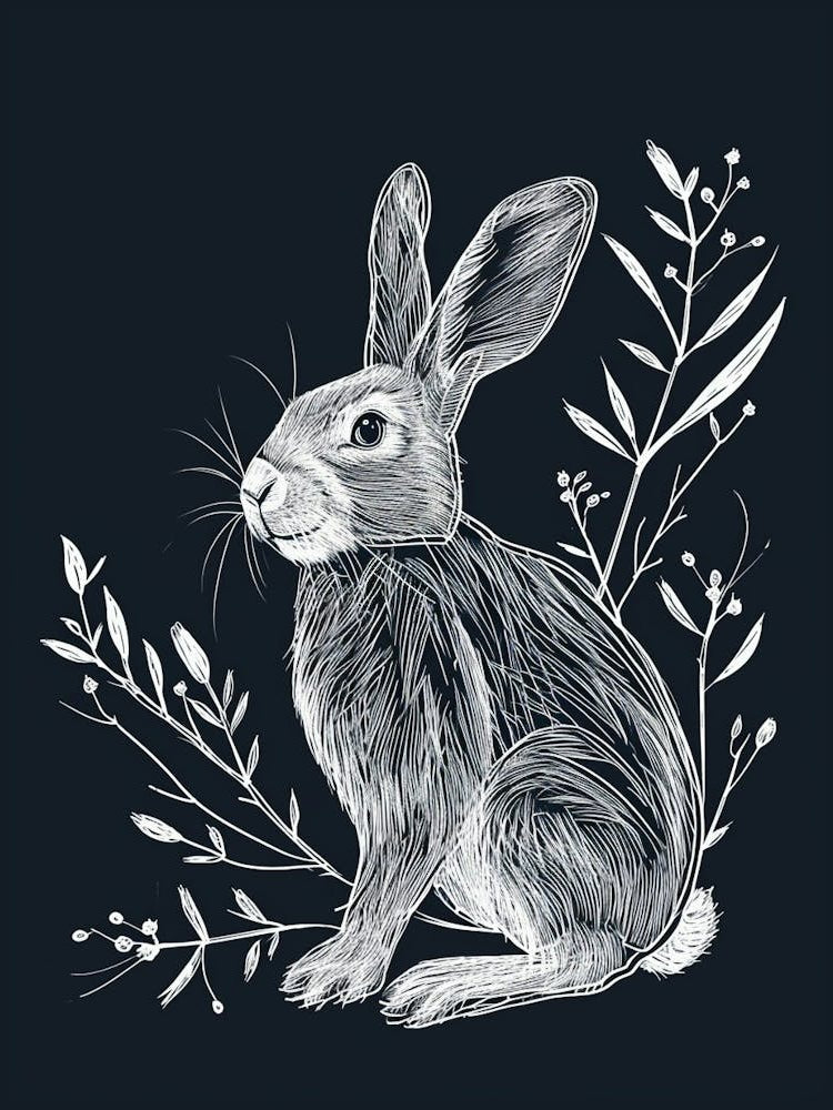 Netherland Dwarf Rabbit Minimalist Illustration 4