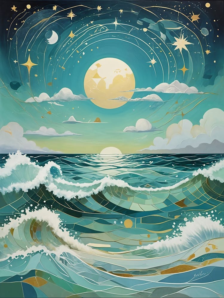 Cosmic Sky Over The Ocean no4