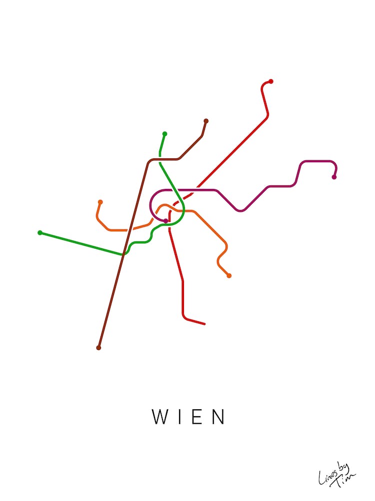 Vienna Metro Lines Color - Wien