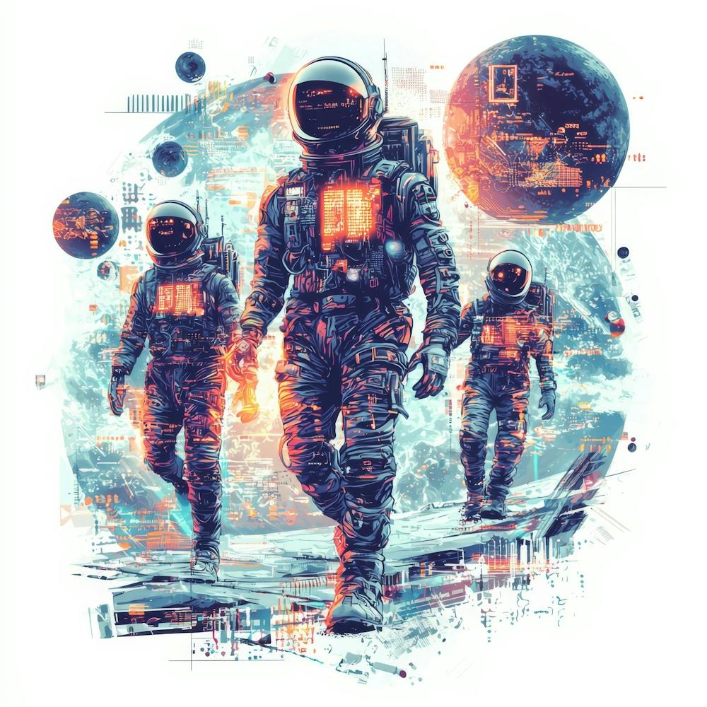 Weltraumkrieger.Generiert KI. Wand