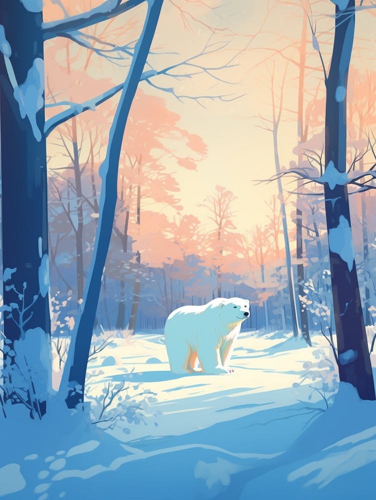 Winter Polar Bear 4 Illustration