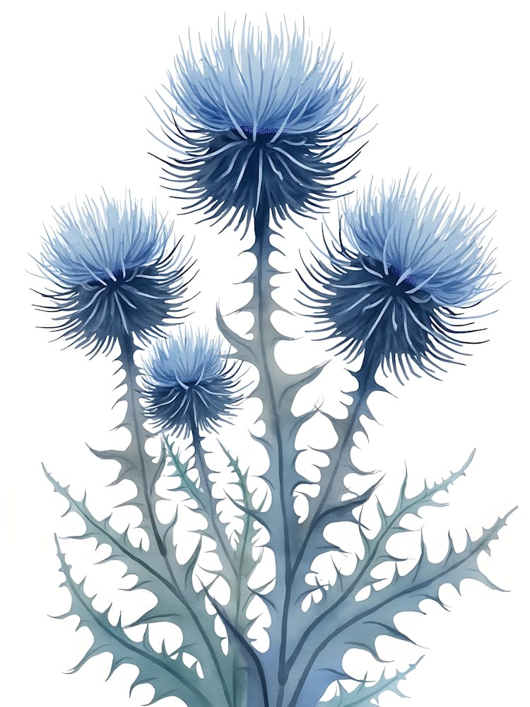 Layered Blue Botanical Drift