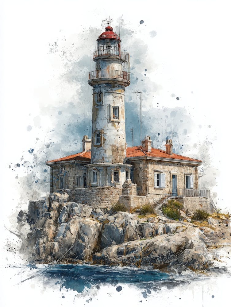 Aihrgdesign Isolated Watercolor Painting Of European Lighthou Aed36406 07d6 4f67 8a53 Ced5ddb79504 2
