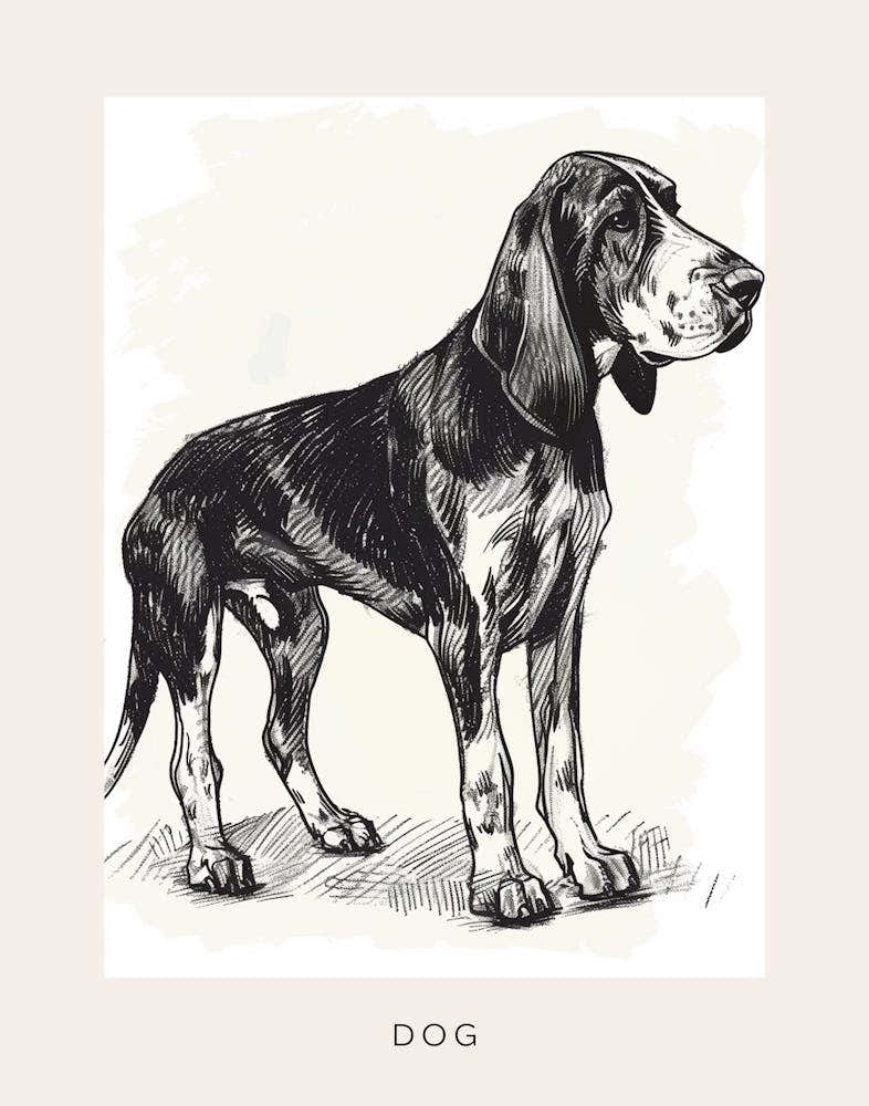 Black And Tan Line Sketch 1 Poster