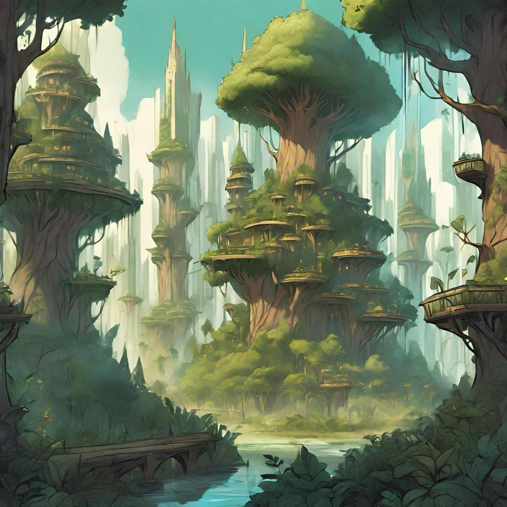 A Magical Forest City From The Future