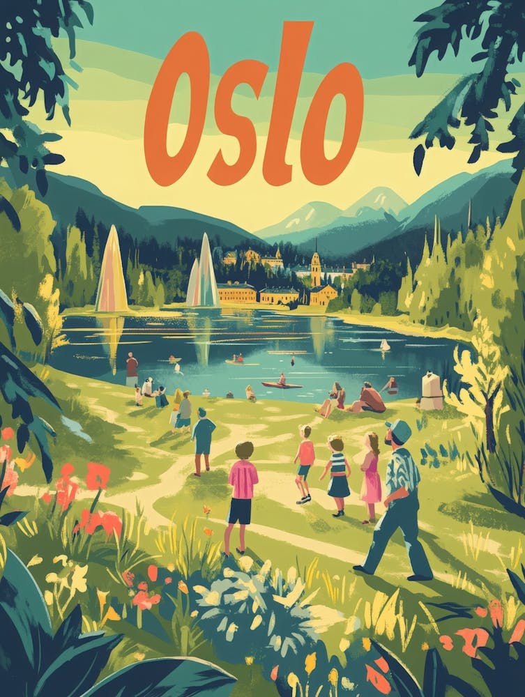 Aihrgdesign A 1970s Inspired Travel Poster For Oslo 4