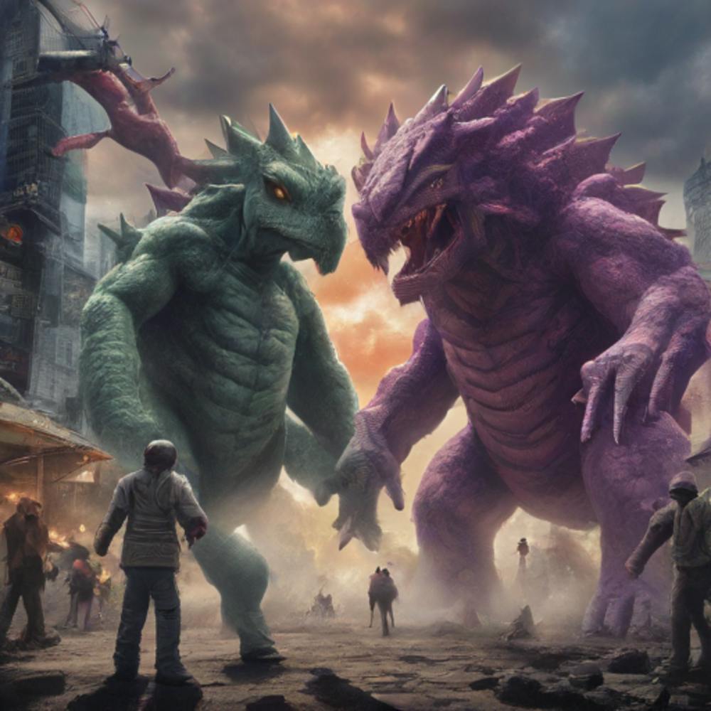 The Battle Between Ultramen and Kaiju