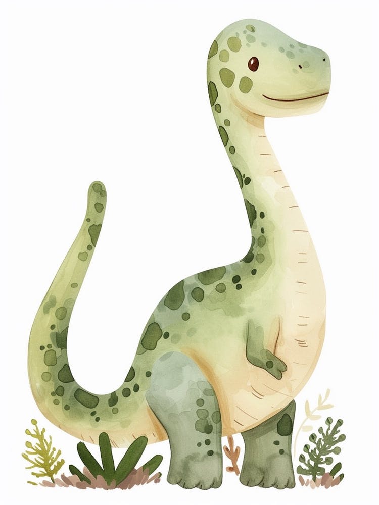 Cute Troodon Dinosaur Watercolour 2