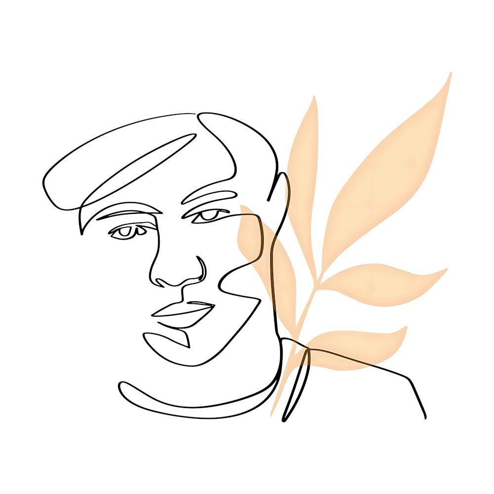 Inner Bloom – Botanical Line Art Portrait