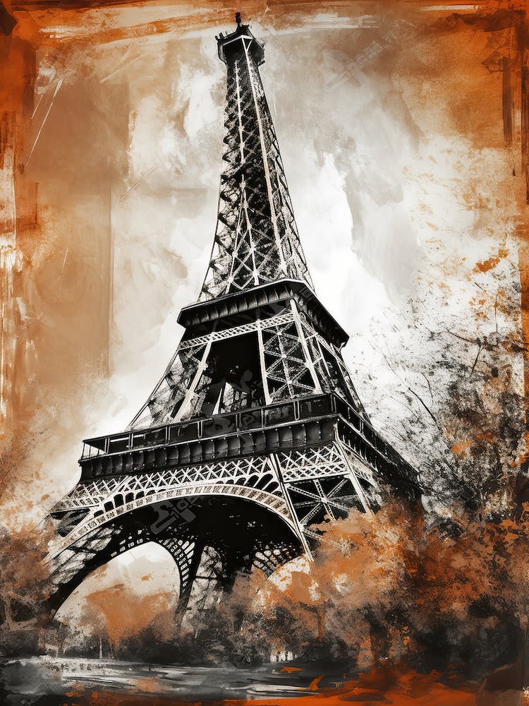Tour Eiffel Paris France Style Croquis 5
