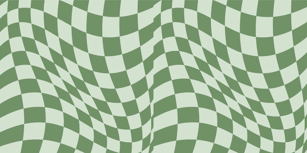 Warped Checker Muted Green