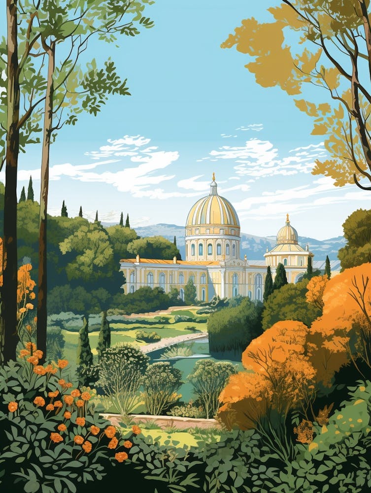 Gärten des Königspalastes von Caserta Italien Illustration