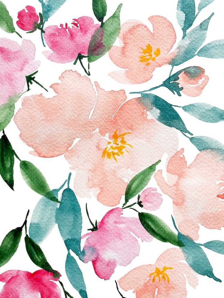 Loose Flowers Watercolor