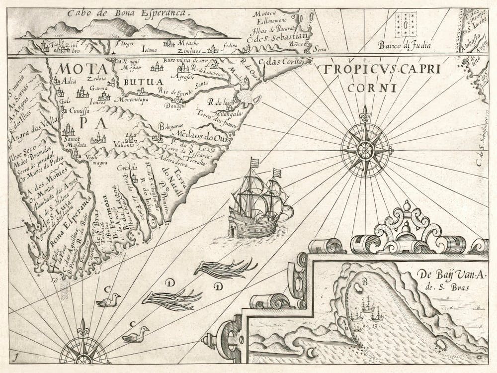 Kaartje Van Kaap De Goede Hoop (1595), By Anonymous