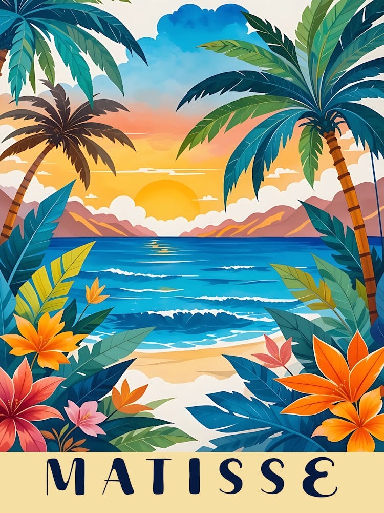 Henri Matisse Inspired Art - Tropical Paradise Landscape 5