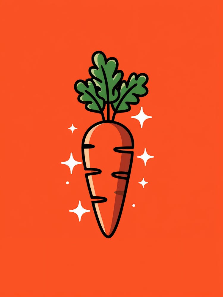Carrot On Orange Background