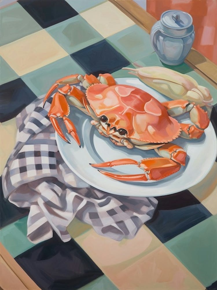 Dungeness Crab Still Life Painting