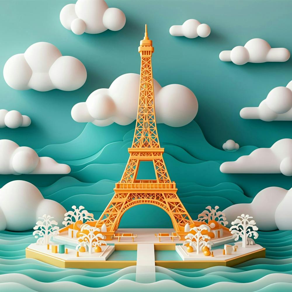 Paper Eiffel Tower