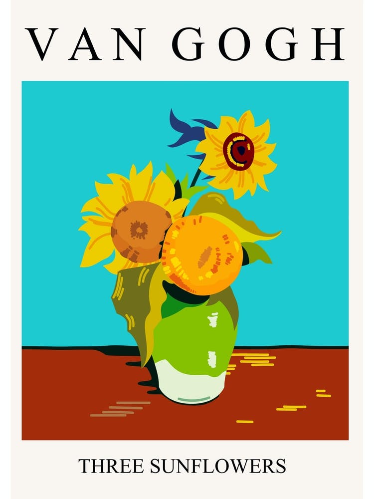 Trois Tournesols Van Gogh