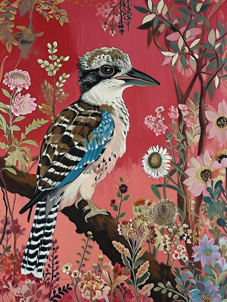 Floral Animal Painting Kookaburra 3