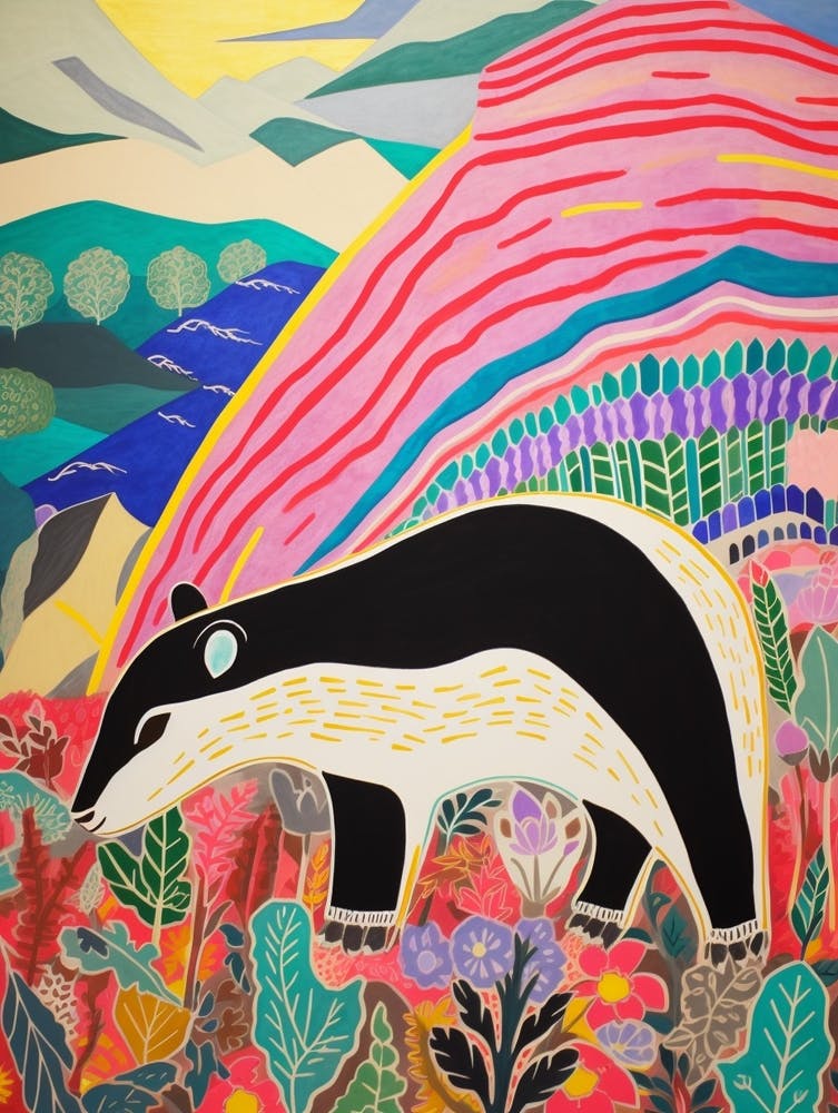 Maximalist Animal Painting Badger 7