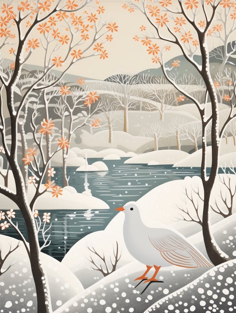 Winter Bird Painting Dove 4