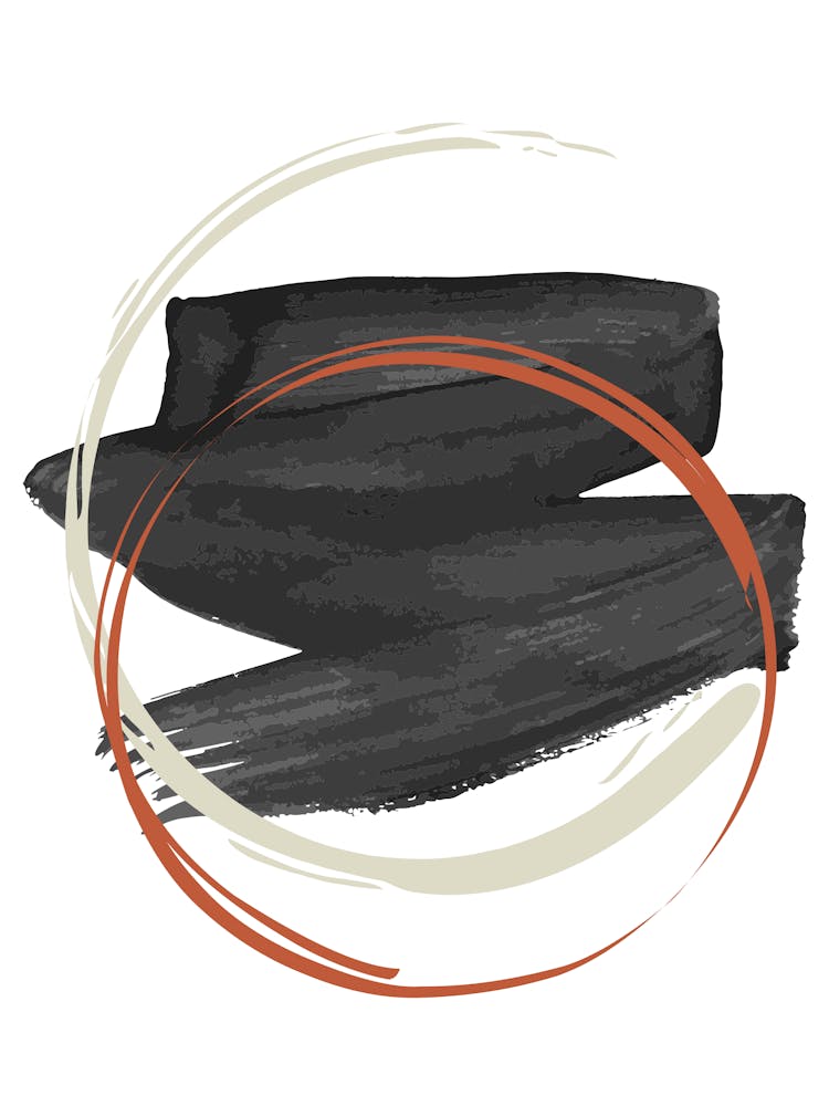 Black And Orange Brushstrokes