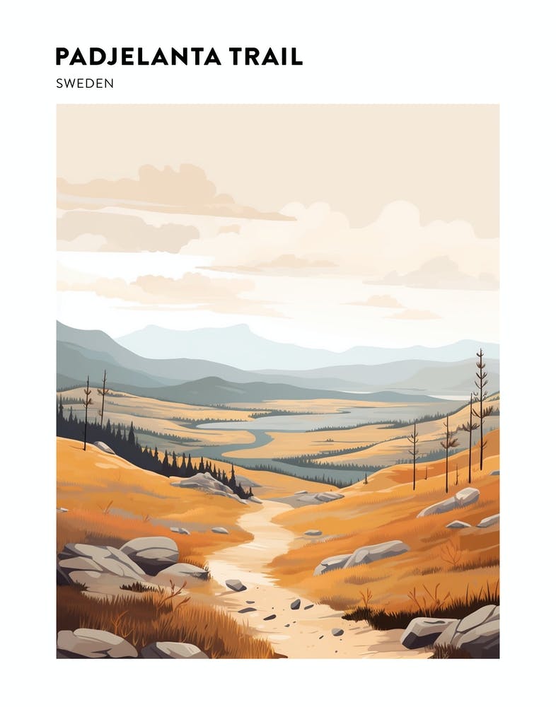 Padjelanta Trail Sweden 2 Hiking Trail Landscape Poster