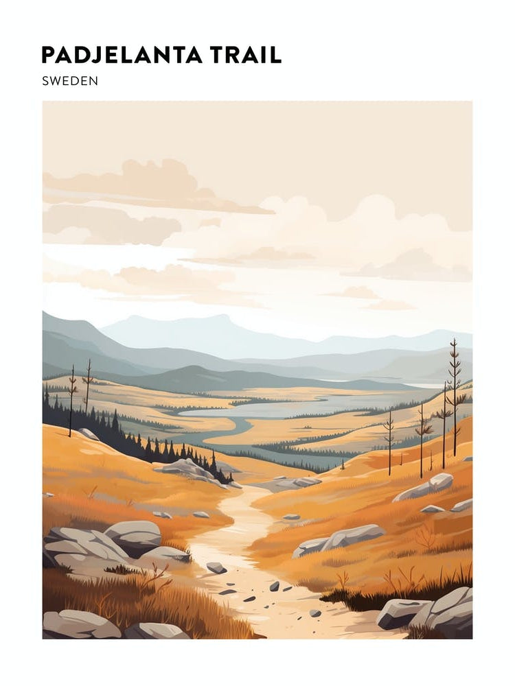 Padjelanta Trail Sweden 2 Hiking Trail Landscape Poster