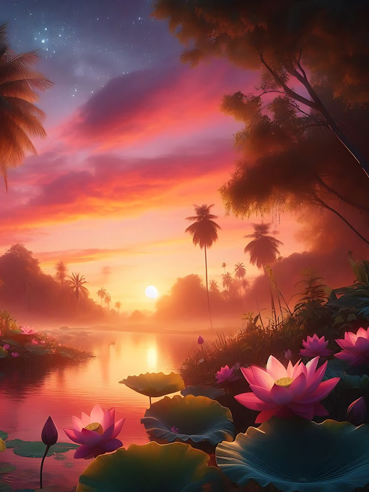 Beautiful Lotus Lake Landscape 4