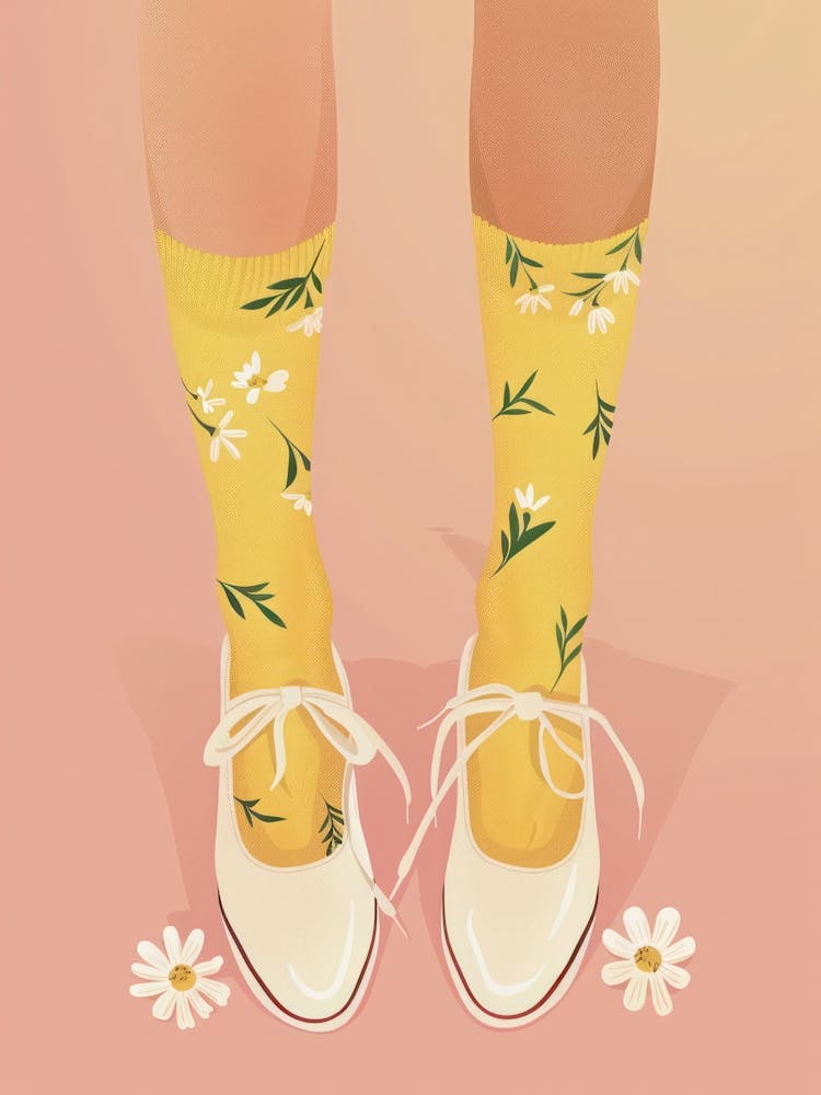 White Floral Vintage Shoes 2