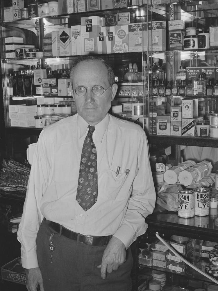 Mayor Rushing, Druggist, San Augustine, Texas By Russell Lee