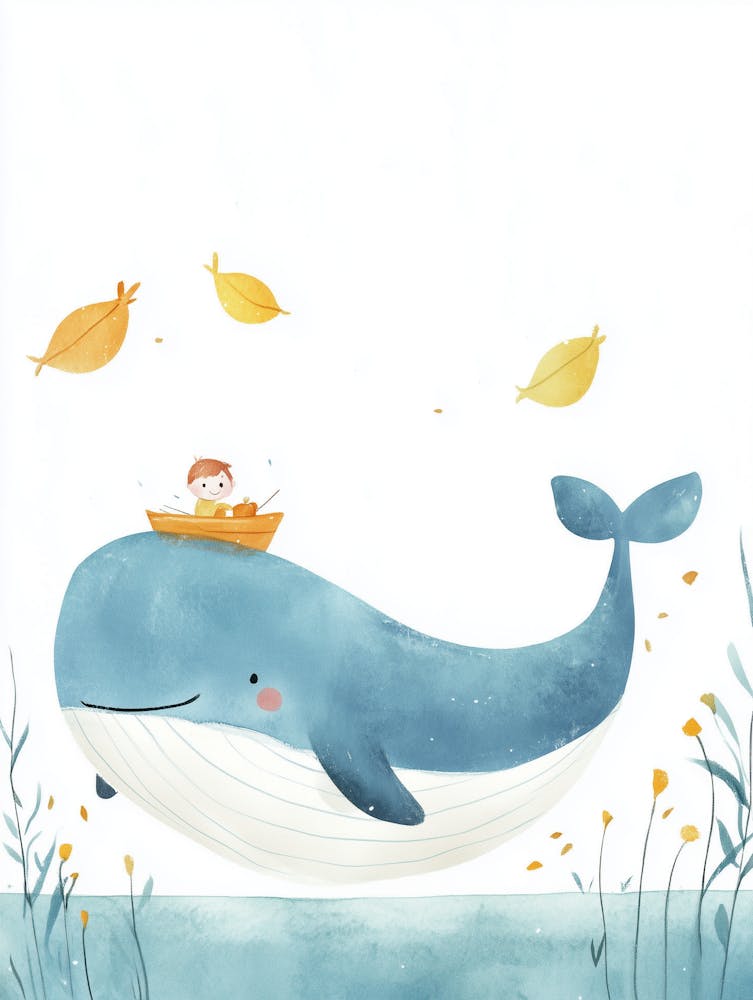 Little Boy On A Whale
