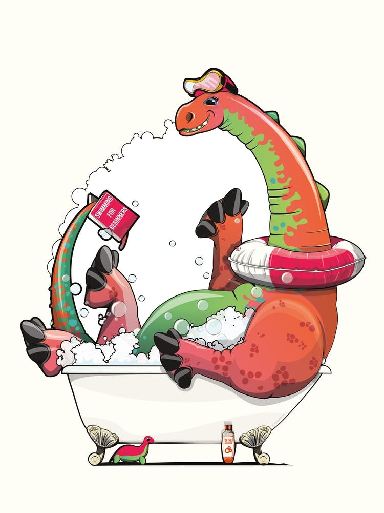 Dinosaur Diplodocus In The Bath