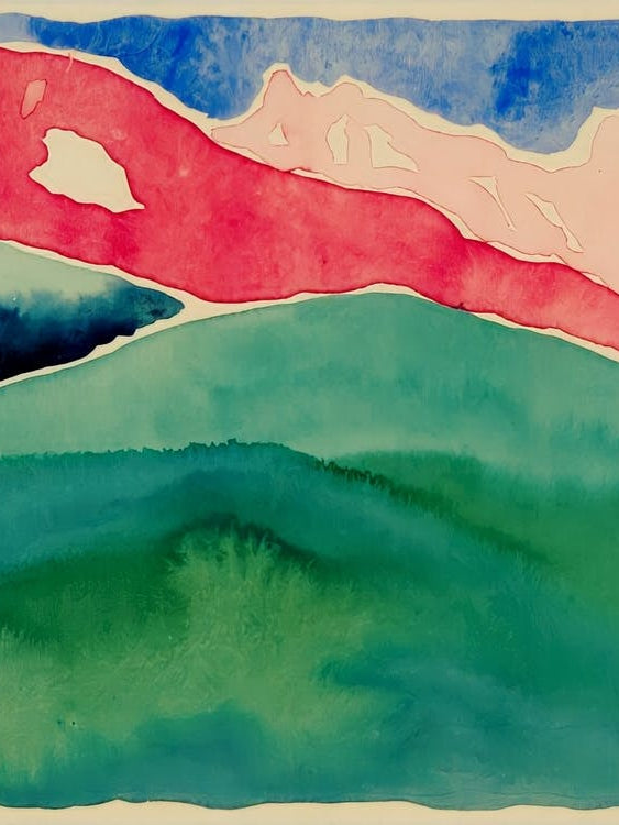 Georgia O'Keeffe - Pink and Green Mountain, 1917