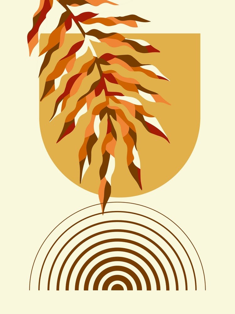 Mid Century Geometrical With Palm