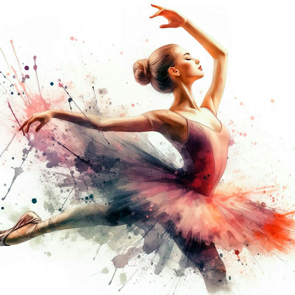 Ballerina in watercolor 1