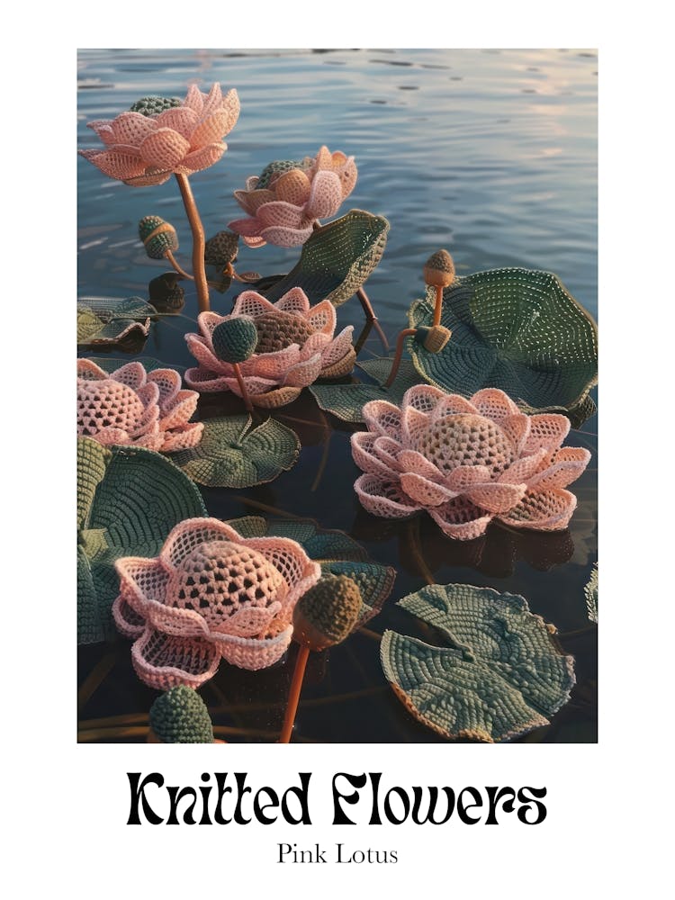 Knitted Flowers Pink Lotus 4