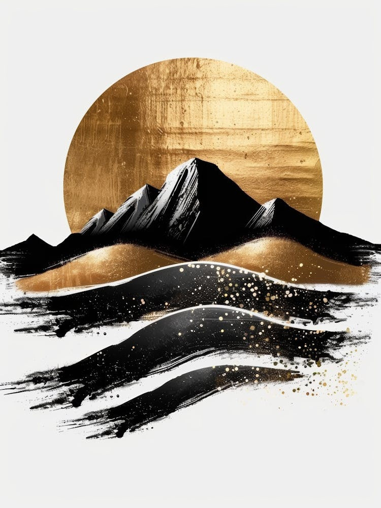 Gold Mountains Canvas Print 1