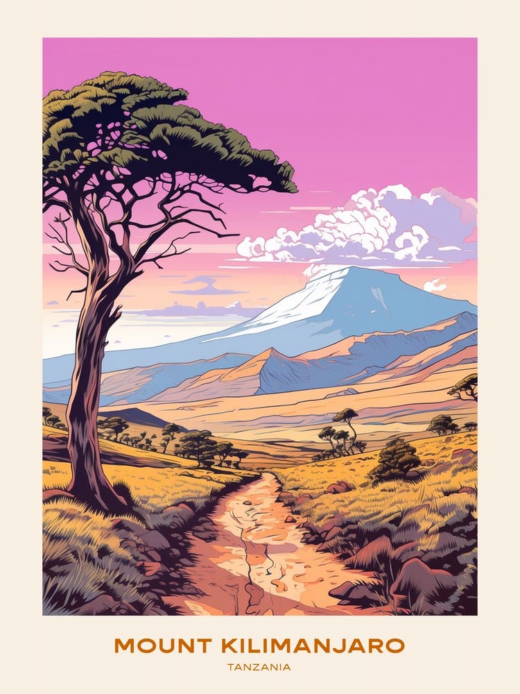 Mount Kilimanjaro Tanzania 2 Hike Poster